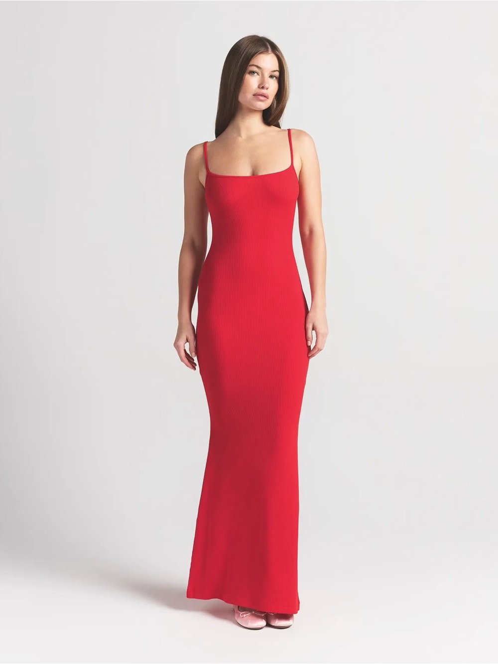SKIMS Red SOFT LOUNGE PETITE LONG SLIP DRESS
